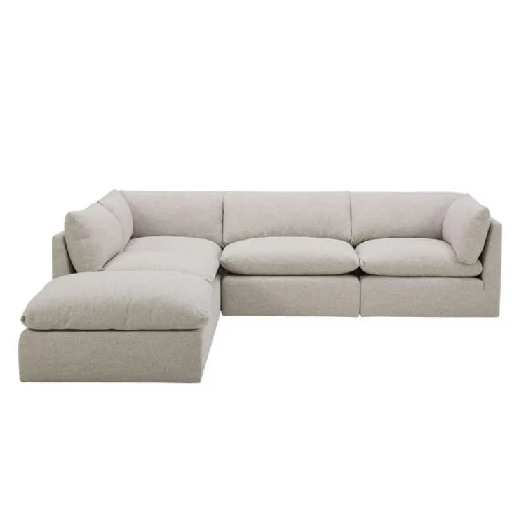 Modular Sectional with Ottoman - 5 pcs Beige