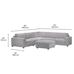 Sofa By Fancy Modular Sectional with Ottoman - 6 pcs Grey Best