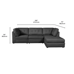 Modular Sectional with Ottoman - 4 pcs Dark Grey Best