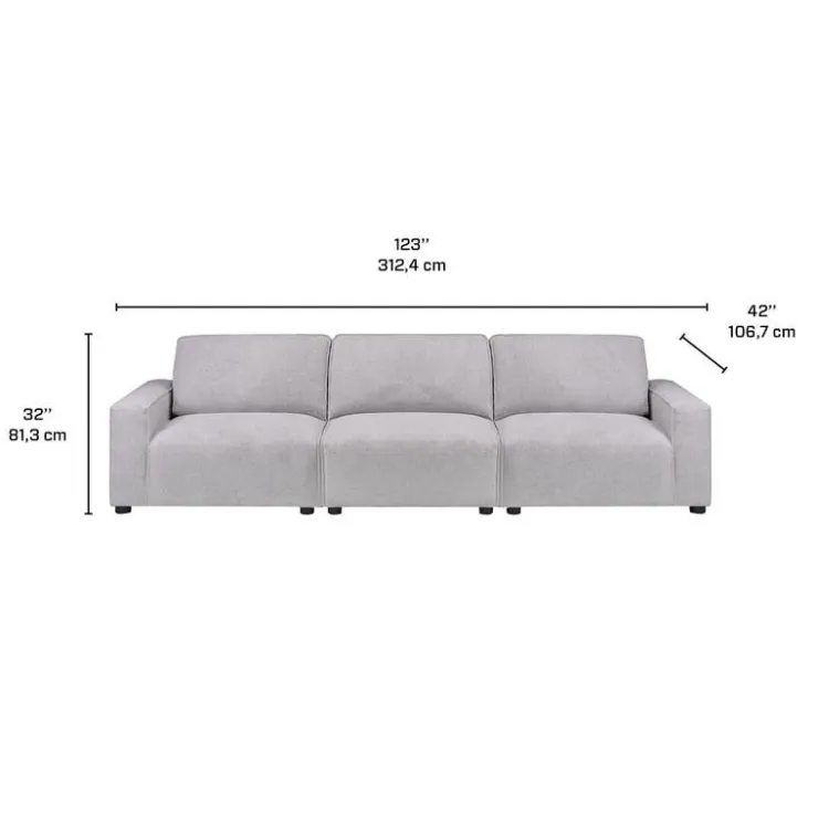 Sofa By Fancy Modular Sofa - 3 pcs Grey Clearance