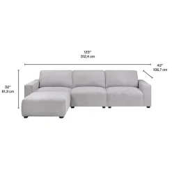 Sofa By Fancy Modular Sofa with Ottoman - 4 pcs Grey Outlet