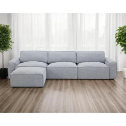 Modular Sofa with Ottoman - 4 pcs GREY Outlet