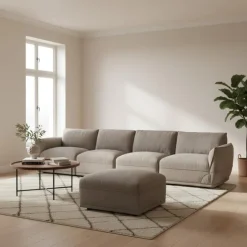 Modular Sofa with Ottoman - 5 pcs Taupe Grey Sale