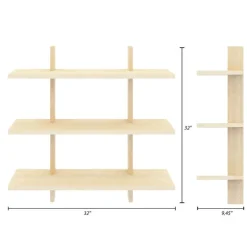 Nexera Modular Wall Shelving System Birch Hot