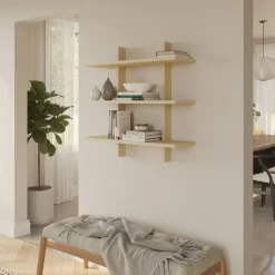 Nexera Modular Wall Shelving System Birch Hot