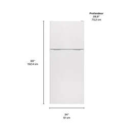Moffat 11.5 Cu Ft 24 In Refrigerator Top Freezer - MPE12FGKLWW White Clearance