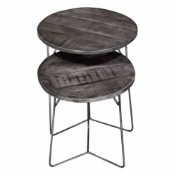 Nesting Table Grey/Metal Discount