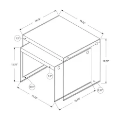 Monarch Nesting table - 2pcs set / glossy / tempered glass - White