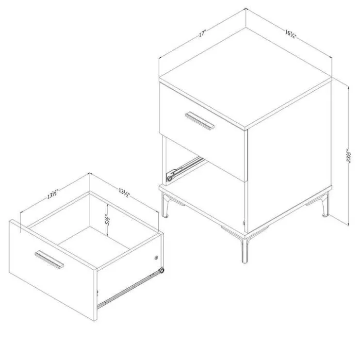 Meubles South Shore Nightstand - South Shore Nordik Oak Sale