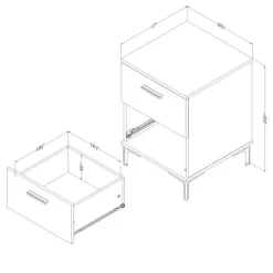 Meubles South Shore Nightstand - South Shore Gray Oak Best
