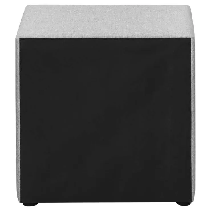 Monarch Nightstand - upholstered / 2 storage drawers - 21"h - linen-look - Grey New