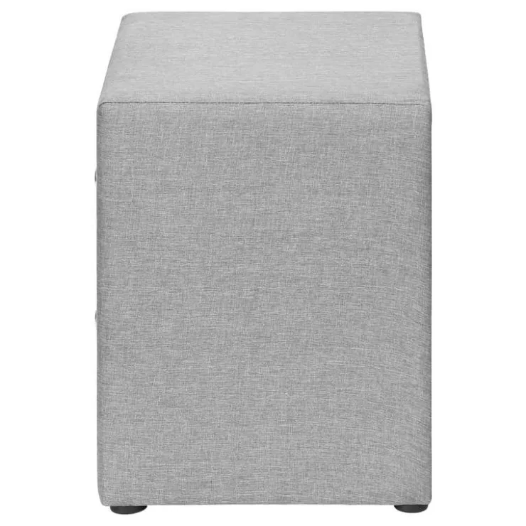 Monarch Nightstand - upholstered / 2 storage drawers - 21"h - linen-look - Grey New