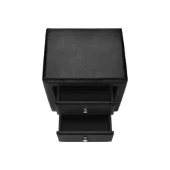 Monarch Nightstand - upholstered / 2 storage drawers - 21"h - leather-look - Black Discount