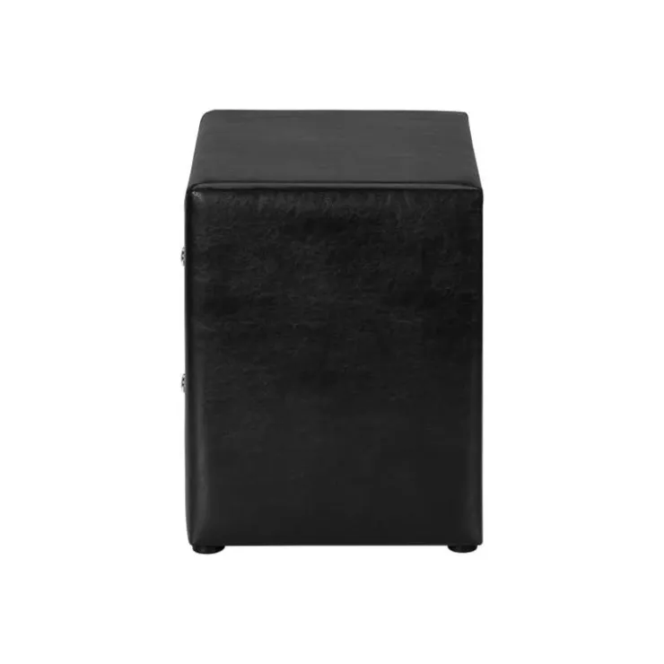 Monarch Nightstand - upholstered / 2 storage drawers - 21"h - leather-look - Black Discount