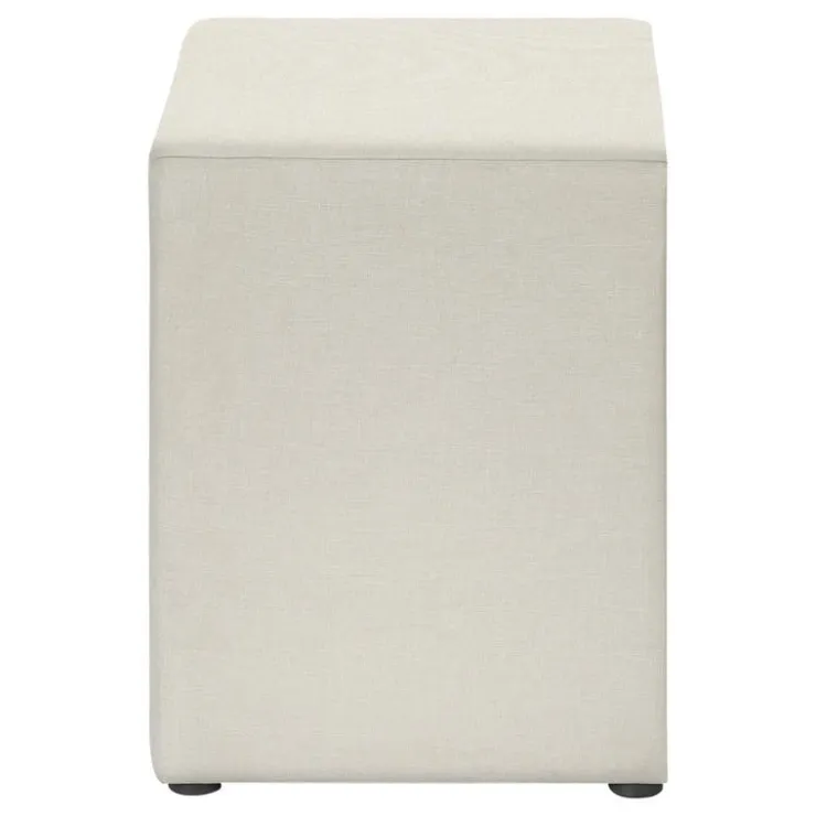 Monarch Nightstand - upholstered / 2 storage drawers - 21"h - linen-look - Beige Outlet