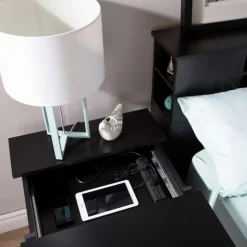 Meubles South Shore Nightstand Charging Station - South Shore PURE BLACK Best