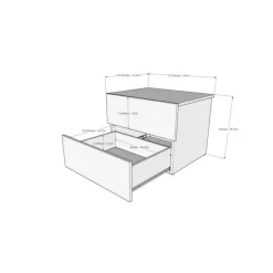 Nexera Nightstand, 2-Drawer, Bark - Grey Sale