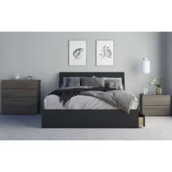 Nexera Nightstand, 2-Drawer, Bark - Grey Sale