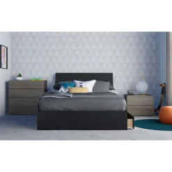 Nexera Nightstand, 2-Drawer, Bark - Grey Sale
