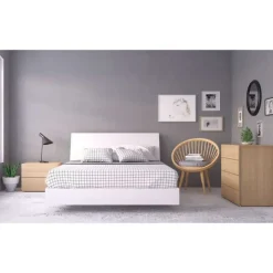 Nexera Nightstand, 2-Drawer, Natural Maple - Beige Outlet