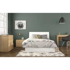 Nexera Nightstand, 2-Drawer, Natural Maple - Beige Outlet