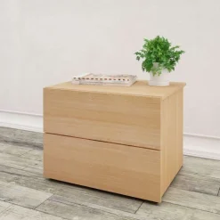 Nexera Nightstand, 2-Drawer, Natural Maple - Beige Outlet