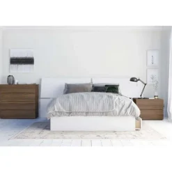 Nexera Nightstand, 2-Drawer, Walnut - Brown Online