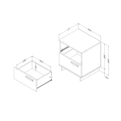 Meubles South Shore Nightstand With 2 Drawers - South Shore Pure White Sale