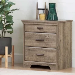 Meubles South Shore Nightstand with Charging Station - South Shore WEATHERED OAK