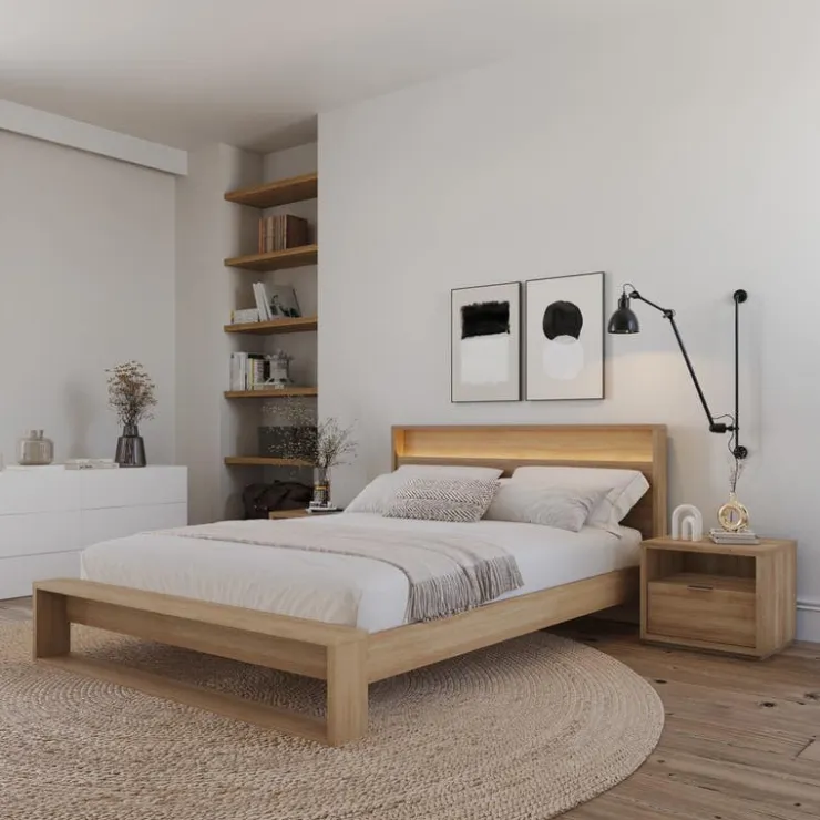 Nexera Nightstand with 1-Drawer - Brown Oak Online