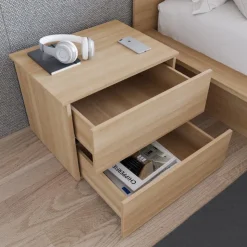 Nexera Nightstand With 2-Drawers - Natural Blonde Oak Outlet