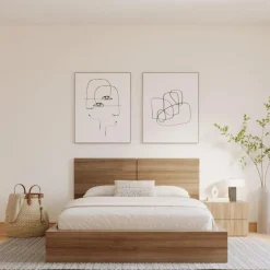 Nexera Nightstand With 2-Drawers - Brown Oak Online
