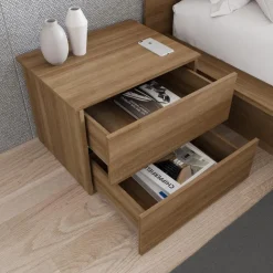 Nexera Nightstand With 2-Drawers - Brown Oak Online