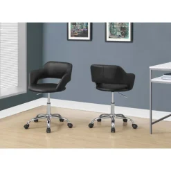 Monarch Office chair - / chrome metal hydraulic lift base - Black Discount