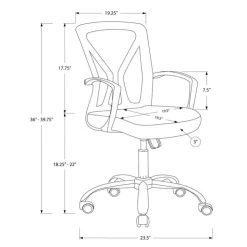 Monarch Office chair - / chrome base on castors - Black Best