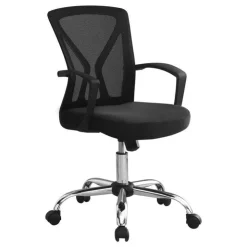 Monarch Office chair - / chrome base on castors - Black Best