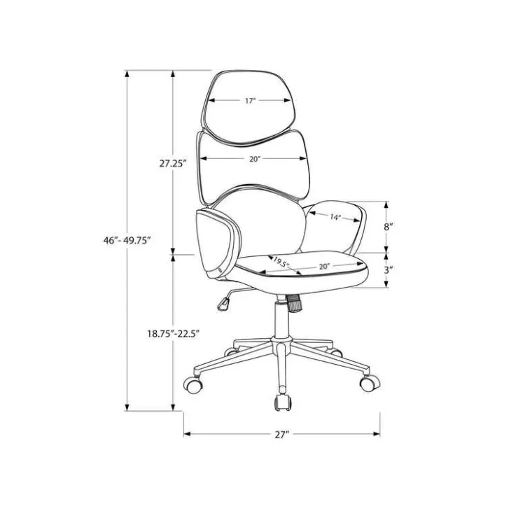 Monarch Office chair - executive / padded backrest and sides / metal base - adjustabl - Black Online