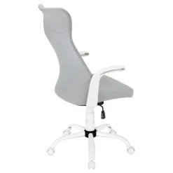 Monarch Office chair - executive / fixed armrests - adjustable height - grey fabric / - White Hot
