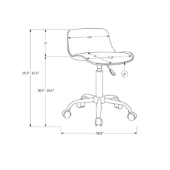 Monarch Office chair - juvenile low back - adjustable height    - White Sale