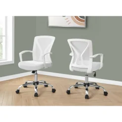 Monarch Office chair - / chrome base on castors - White New