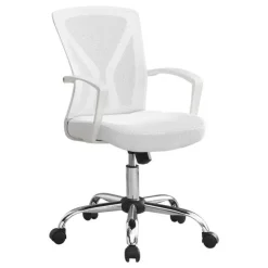 Monarch Office chair - / chrome base on castors - White New