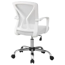 Monarch Office chair - / chrome base on castors - White New