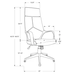 Monarch Office chair - / grey fabric / high back executive - White Outlet