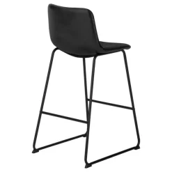 Monarch Office chair   standing desk / metal frame - curved backrest / leather- - Black Best