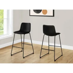 Monarch Office chair   standing desk / metal frame - curved backrest / leather- - Black Best