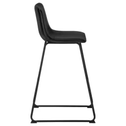 Monarch Office chair   standing desk / metal frame - curved backrest / leather- - Black Best