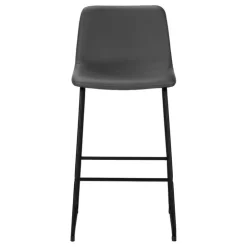 Monarch Office chair   standing desk / metal frame - curved backrest / grey leather-l - Dark Grey Clearance