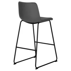 Monarch Office chair   standing desk / metal frame - curved backrest / grey leather-l - Dark Grey Clearance