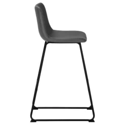 Monarch Office chair   standing desk / metal frame - curved backrest / grey leather-l - Dark Grey Clearance