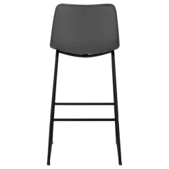 Monarch Office chair   standing desk / metal frame - curved backrest / grey leather-l - Dark Grey Clearance